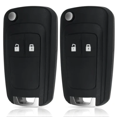 Imagen de Tekenewbse 2 Piezas Carcasa de Llaves Coche Botones Repuesto para Compatible con Chevrolet Aveo Matiz Cruze Captiva Spark Orlando Tra y Opel Astra J Insignia Corsa Meriva B Zafira C Mokka