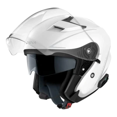 Imagen de Sena Outstar S Casco abierto con tecnología de intercomunicación Bluetooth y conectividad smartphone (Blanco, XL)