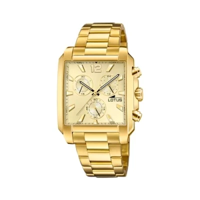Imagen de LOTUS Reloj Hombre 18853/5 Square Series Caja de Acero Inoxidable 316l Dorado Correa
