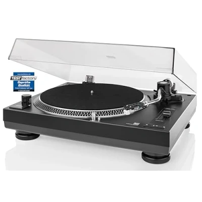 Imagen de Dual DTJ 301.1 USB Tocadiscos para DJ (33/45 U/min, control de velocidad, sistema fonocaptor magnético, iluminación agujas, cable USB), color negro [Importado Alemania]