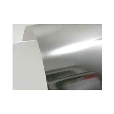 Imagen de Netuno 10x cartón de espejo color plata DIN A3 297x420mm 300g Mirror Silver cartulina metalizado una cara papel brillante decorativo para tarjetas invitación scrapbooking manualidades bricolaje