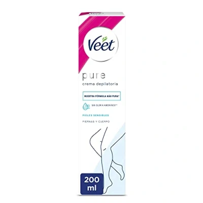 Imagen de Veet Crema Depilatoria Corporal para Mujer con Aloe Vera y Vitamina E, Pieles sensibles, 200 ml (106180)