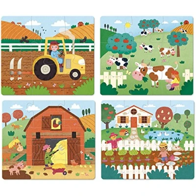 Imagen de Vilac 4 Puzzles evolutivos la Granja, 2632, Multicolor