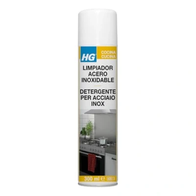 Imagen de HG Limpieza Rápida para Acero Inoxidable, Elimina Grasa, Suciedad y Huellas Dactilares en Todas las Superficies de la Cocina Spray 300 ml (341030130)