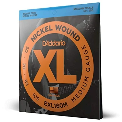 Imagen de D&#039;Addario Cuerdas Bajo Electrico EXL160M, Mediana, 50 105, Escala media