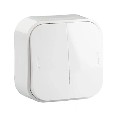 Imagen de Legrand 782406 Interruptor Luz, Pared, Doble, Blanco