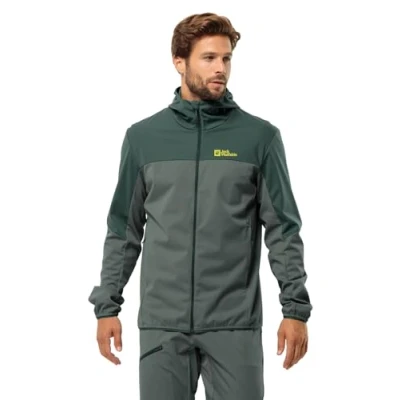 Imagen de Jack Wolfskin Feldberg Sudadera con Capucha M Chaqueta Softshell, Verde Pizarra, Hombre