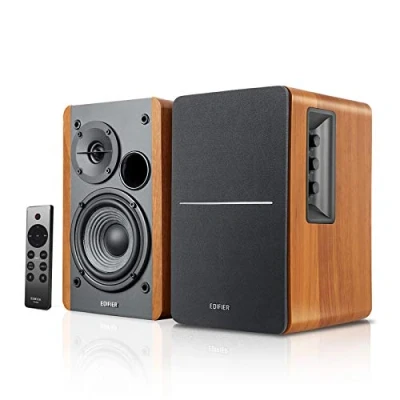 Imagen de Edifier Altavoces Activos de estantería con Bluetooth R1280DBs Entrada óptica Estudio Tipo Monitor 2.0 Wireless 42W RMS Salida línea para subwoofer Grano Madera