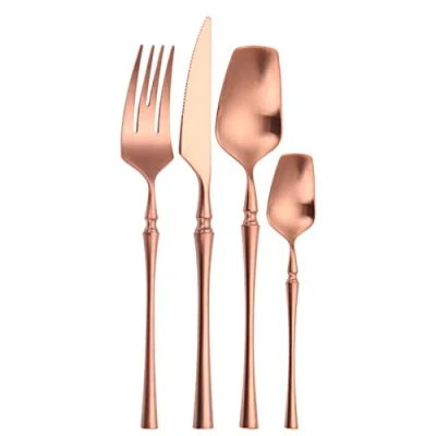Imagen de COUIVQA Juegos de Cubiertos Juego Oro Mate 4 Piezas Cucharas Tenedores Cuchillos Acero Inoxidable vajilla Dorada
