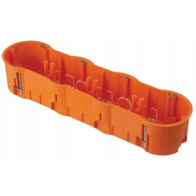 Imagen de Pawbol Caja de pared hueca 4 compartimentos, profundidad 60 mm, orificio fresado, x 68 mm diámetro, con 8 tornillos premontados