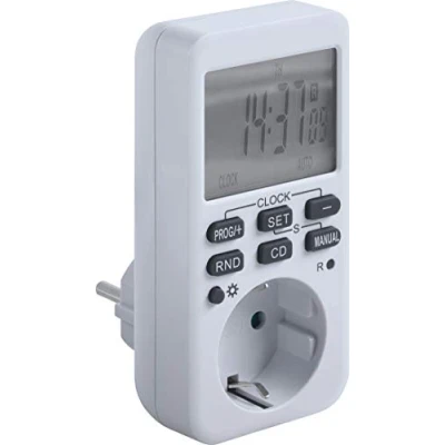 Imagen de Meister 7474090 Temporizador Digital (3600 W, horario de Invierno y 10 programas configurables con función Cuenta atrás generador Aleatorio)