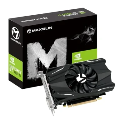 Imagen de MAXSUN GEFORCE GTX 1050 Ti 4 GB GDDR5 128 bits tarjeta gráfica de videojuegos GPU para mini ITX Gaming PC, DisplayPort, HDMI, DVI D, sistema refrigeración un solo ventilador