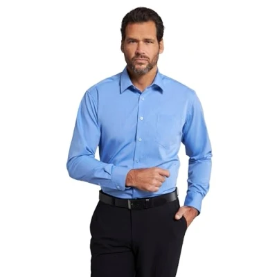 Imagen de JP 1880 Camisa, ejecutiva, no precisa plancharse, Cuello Kent, Manga Larga, Ajuste cómodo, hasta la Talla 8XL Azul Claro 4XT 804890700