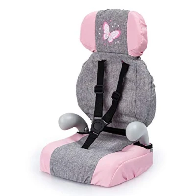 Imagen de Bayer Design Silla de Coche, Accesorios Muñeca, Comcinturón, Moderno, Color Gris, Rosa Commariposa (67533Aa)
