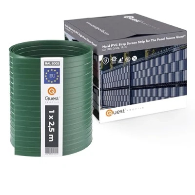 Imagen de tiras de protección visual para vallas dobles PVC duro, contra el viento, valla doble varilla en jardín, balcón, terraza, altura: 19 cm, 1200 g/m², 5 x 2,525 m,