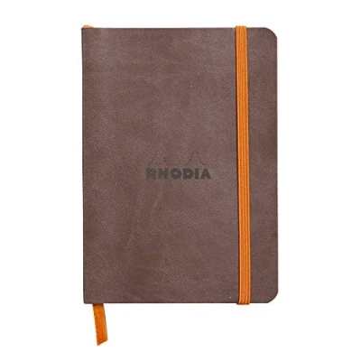 Imagen de RHODIA 117303C Carnet Souple Chocolat A6 Ligné 144 pages Papier Clairefontaine Ivoire 90 g/m² Marque Page, Fermeture Élastique Couverture Simili Cuir Collection Rhodiarama