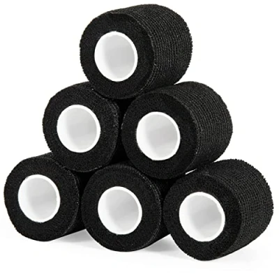 Imagen de Sagafly Venda Cohesiva 5cm x 4.5 m Banda Cinta Bendaje Adhesiva Vendaje Autoadhesivo Deportiva Tape Cohesivo Para Muñeca Dedos (Negro)