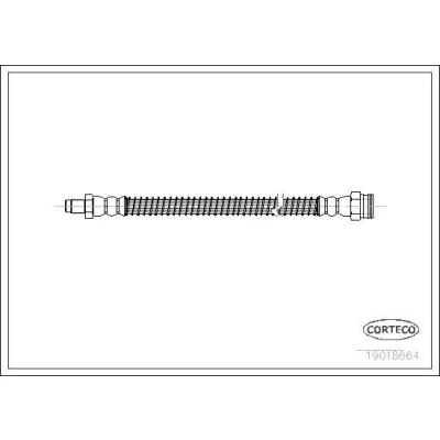 Imagen de CORTECO 19018664 Latiguillos de Freno Eje trasero 230 PEUGEOT: 205 II Hatchback, 309 I Hatchback
