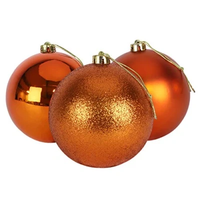 Imagen de Christmas Concepts® Pack de 3 Adornos árbol Navidad Extra Grandes 150 mm Brillantes, Mate y con Brillo (Cobre)