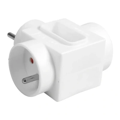 Imagen de ITENSE Regleta eléctrica, Toma múltiple Enchufe Triple 3 enchufes 2 x 16 A + 1 6 eléctrica de Pared Color: Blanco, Seguridad Infantil, Material: PVC. Voltaje: 230 V
