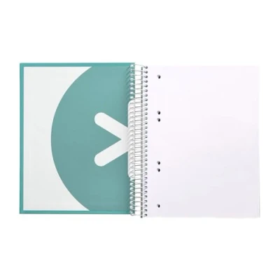 Imagen de CUADERNO ESPIRAL LIDERPAPEL A5 MICRO ANTARTIK TAPA FORRADA120H 90 GR LISO 5 BANDAS 6 TALADROS COLOR MENTA