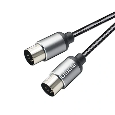 Imagen de Oluote Cable MIDI DIN de 5 Pines Conectores Macho a Compatible con Teclado MIDI, Sintetizador Teclado, Rack, Muestreador (3M)