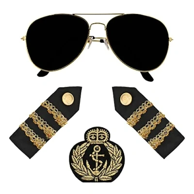 Imagen de Boland conjunto de disfraz, gafas, broche y hombreras, disfraz para JGA o carnaval
