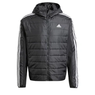 Imagen de adidas Hombre Essentials 3 Stripes Insulated Hooded Hybrid Jacket, Black, S