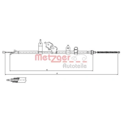 Imagen de METZGER 17.1081 Cable de Freno Mano Atrás derecha 1600/1363 COFLE TOYOTA: Yaris II Hatchback