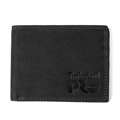 Imagen de Timberland PRO Men&#039;s Slim Cartera de Piel con identificación Trasera y Tarjeta, Talla única, Color Negro