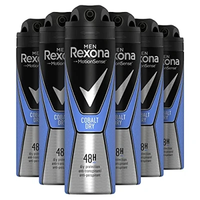 Imagen de Rexona Cobalt Desodorante en spray para hombre, 6 unidades de 150 ml