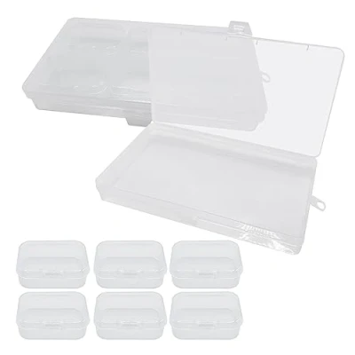 Imagen de UMCHU 12 Piezas Pequeño Caja de Almacenaje con Tapa,2 Grande Cajas Plastico,Caja Plástico Transparente,para Joyas, Artículos pequeños(5 * 3,6 2cm)