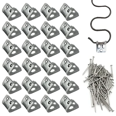 Imagen de 24 abrazaderas de resorte goma cinco agujeros para sofá,clip funda sofá,accesorios muebles,clip fijación resorte,kit repuesto con 72 clavos hierro (plateado)