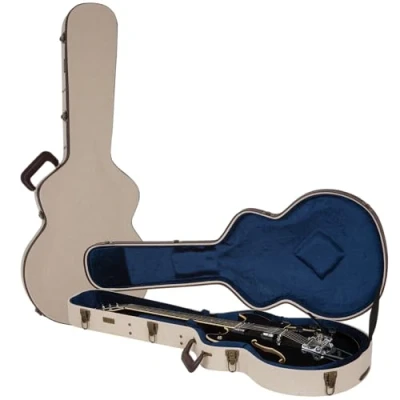 Imagen de Gator Cases Journeyman Estuche Deluxe de madera para guitarras eléctricas semihuecas como la Gibson 335®; exterior arpillera (GW JM 335)