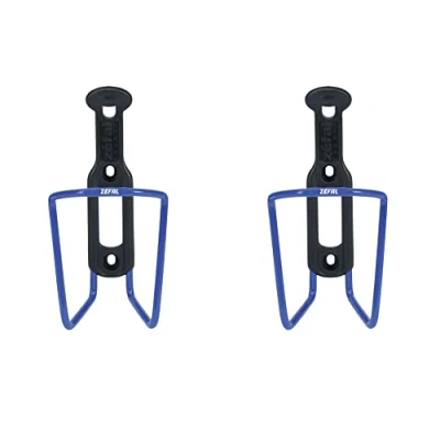 Imagen de ZEFAL Pack ALU Plast 124 de Dos portabidones Portabidón Bicicleta Aluminio para Todo Tipo Bicicletas Ligero y Resistente Azul