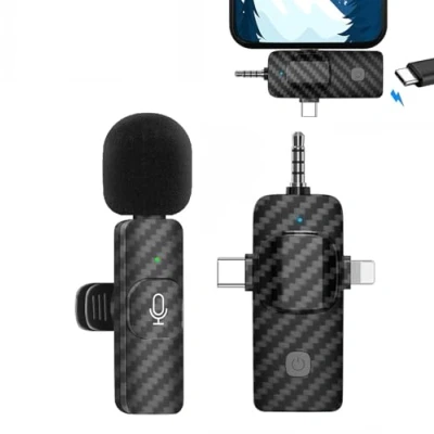 Imagen de little tikes Microfono Inalambrico para iPhone/iOS/Android, Micrófono Lavalier Inalámbrico Móvil Portátil Cámara, Facebook, Youtube, Twitter, TIK Tok Video y transmisión en Vivo