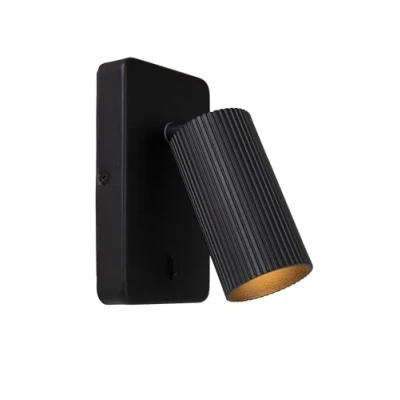 Imagen de Lucide Foco de pared Clubs, 1 luz, negro
