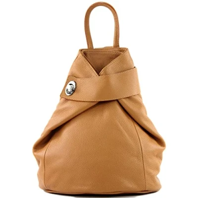 Imagen de modamoda de T179 mochila mujer piel italiana, Color:camello