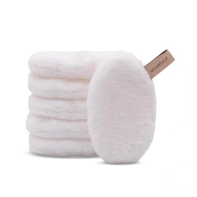 Imagen de waschies Almohadillas de desmaquillante y limpieza lavables reutilizables, profunda solo con agua, hipoalergénicas, supersuaves &quot;White Edition&quot;, juego 6