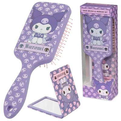 Imagen de Hello Kitty Set Cepillo para el Pelo Niñas, Adolescentes y Mujeres, Accesorios Viaje, Regalos Ella (Cepillo Espejo de Kuromi)