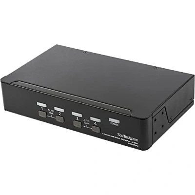 Imagen de StarTech.com Switch Conmutador KVM de 4 Puertos DisplayPort 4K 60Hz para Una Pantalla DP 1.2 con Hub Ladrón USB 2.0 y Audio Dell, HP, Apple TAA (SV431DPUA2)