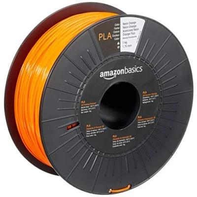 Imagen de Amazon Basics Filamento para impresora 3D, ácido poliláctico (PLA), 1.75 mm, cinta de 1 kg, naranja neón