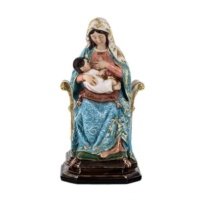 Imagen de DRW Figura Virgen de la Leche Resina Pintada a Mano 20 cm