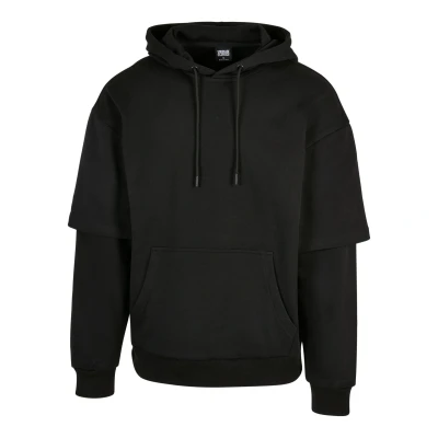 Imagen de Urban Classics Doublesleeve Jersey con capucha, Hombre, Talla: Large, Black