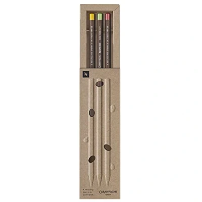 Imagen de Caran d&#039;Ache Nespresso Swiss Wood 3 lápices de grafito, marrón, 0348.100