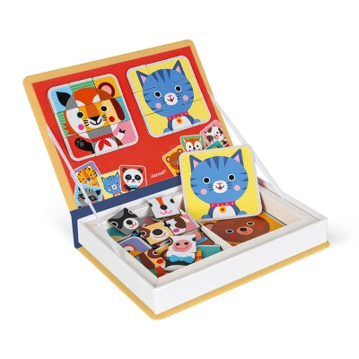 Imagen de Janod Magnéti&#039;Book Mix &amp; Match Juego Educativo Magnético, tema Animales 8 para Juntar 72 Imanes, muchas Combinaciones y posibles Creaciones A Partir de 3 años, J02587