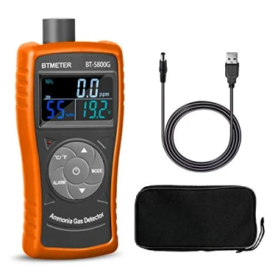 Imagen de BTMETER BT 5800G Detector de gas amoniaco recargable con sensor Nh3, rango 0 100 PPM prueba humedad temperatura