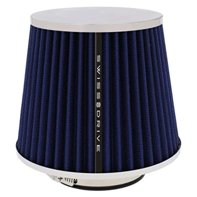 Imagen de Filtro de Aire Universal para Coche Incluye 4 Adaptadores 60mm 65mm 70mm 77mm Cerrado Entrada Alto Flujo Limpiador Color Azul
