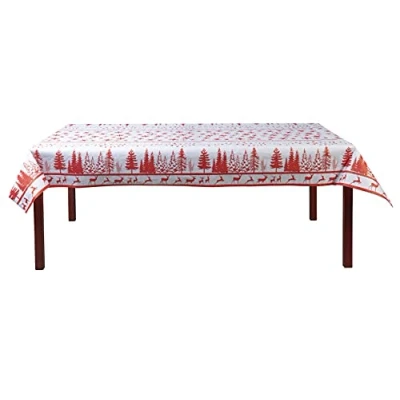 Imagen de Pro Nappe Ref R482581I Mantel de Papel Damasco desechable en Rollo 25 M Largo X 1,20 Ancho Decoración navideña roja con Estampado Universal Chic y clásico
