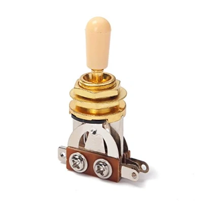 Imagen de Alnicov Interruptor de palanca selector 3 vías para guitarra eléctrica Les Paul LP, punta color crema